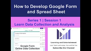 How to develop Google Form & Spread Sheet | Session 1- Online Data Collection