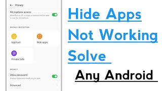 Hide Apps Not Working Problem Solve in Any Android Phone