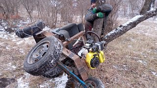 Покатушки на саморобному міні тракторі.Катаюся на мініку.