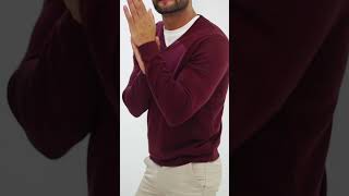 Throwing it Back to the Classics With a Burgundy V-Neck Sweater