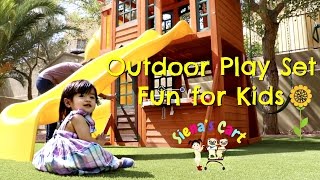 Outdoor Playset for Toddlers and Kids | Cedar Summit Canyon Ridge Premium Playset