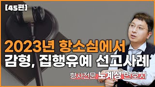 [45편] 2023년 2월 1심판결 파기 후 항소심에서 감형 내지 집행유예가 선고사례