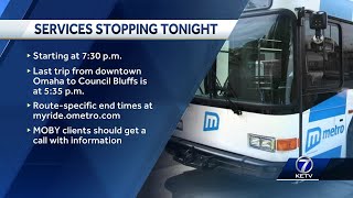 Metro Transit will stop all services early Tuesday evening