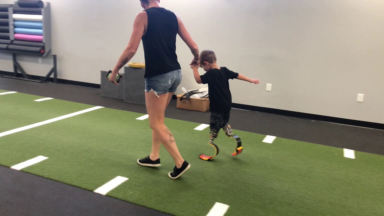 Colton's First Prosthetic Running Legs/Blades! - YouTube