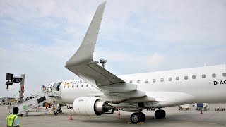 Full flight | German Airways Embraer 190 IGW | KL1815 Amsterdam to Frankfurt (D-AGMP op for KLM)