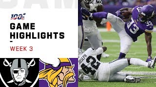 Raiders vs. Vikings Week 3 Highlights | NFL 2019