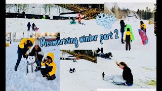 വരൂ !! മഞ്ഞിൽ ഉരുകി കളിക്കാം |Winter in Canada part 2 | Taboggan sleding |Snow man | Vlog # 13