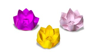 How to make a paper Lotus flower - easy origami flowers
