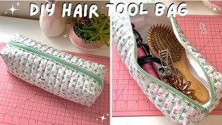 diy hair tool bag *pinterest inspired | طريقة خياطة حقيبة لأدوات تصفيف الشعر *ترند في بنترست