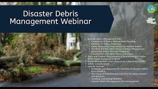 East Texas Council of Governments Disaster Debris Management Regional Webinar