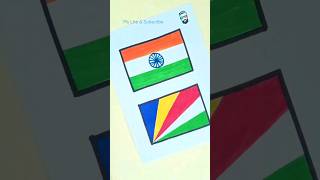 India Flag 🇮🇳 Drawing Seychelles 🇸🇨 #shorts #viral #tiktok #trending #drawing #satisfying