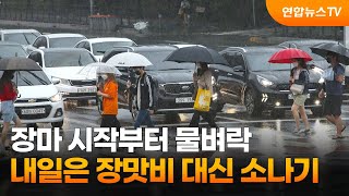 장마 시작부터 물벼락…내일은 장맛비 대신 소나기 / 연합뉴스TV (YonhapnewsTV)