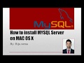 How to install MYSQL Server on MAC OS X