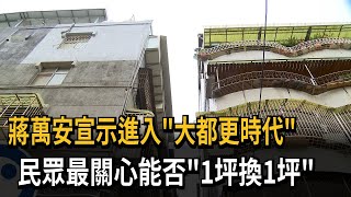 蔣萬安宣示進入「大都更時代」 民眾最關心能否「1坪換1坪」－民視新聞