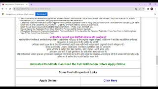 Navy Executive IT Online Form | Navy SSC Executive IT Recruitment 2023 Apply Online for 35 Post