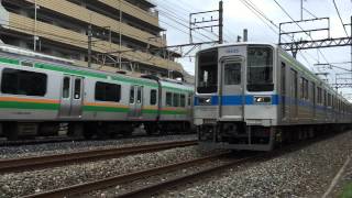 E231系宇都宮線と東武10030系の並走【北大宮】