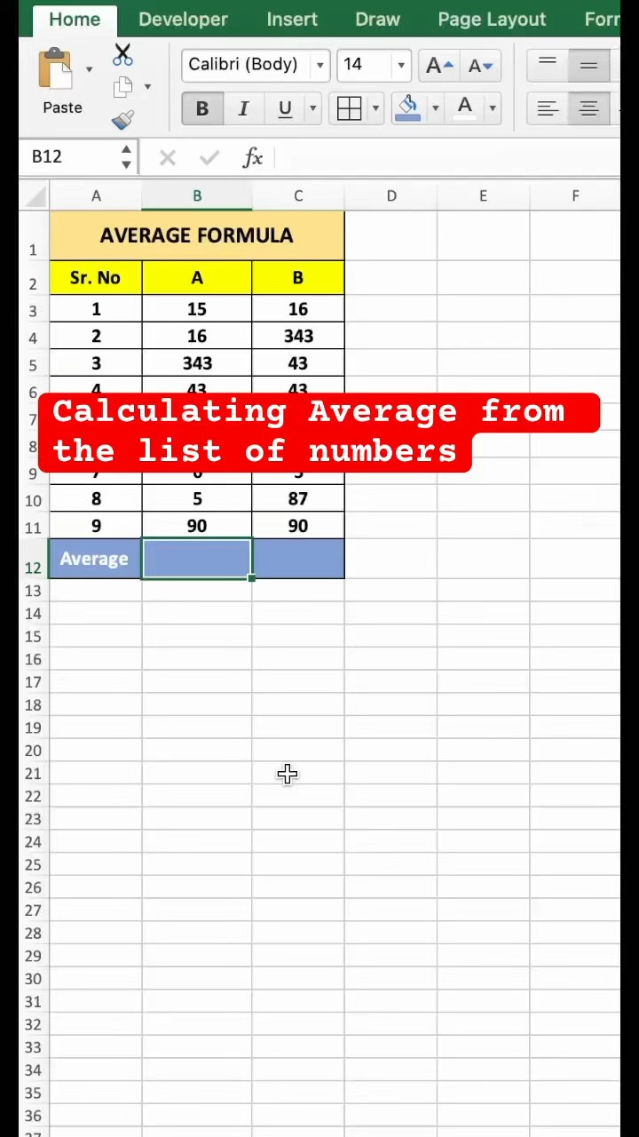 AVERAGE Function  Excel me Average Function ka use kaise karein #shorts #viral #excel