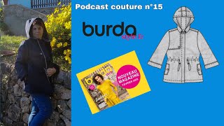 La couture d'une parka burda style Fevrier 2022 en softshell.