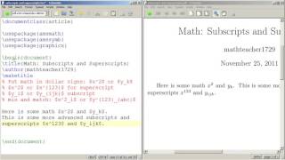 LaTeX Tutorial 04 Subscripts and Superscripts
