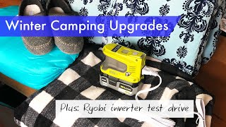 Winter SUV Camping Upgrades and Ryobi Inverter + Battery Test Drive with Electric Blanket.