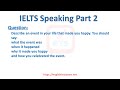 IELTS Speaking Part 2 - Describe an event in your life that made you happy.