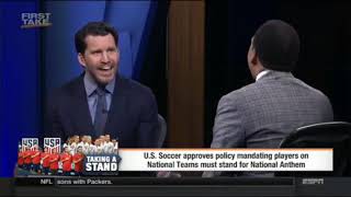 Will Cain disagrees with Stephen A smith and max Kellerman about not kneeling fo