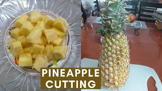 How To Cut A Pineapple Clean And Delicious !! ਘਰ ਵਿੱਚ ਅਨਾਨਾਸ ਕੱਟਣ ਦਾ ਅਸਾਨ ਤਰੀਕਾ !! अनानास काटना !!