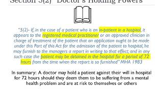 Mental Health Act 1983 - Section 5(2)