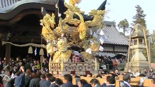 北条節句祭　本宮　西上野　拝殿前　屋台差し上げ