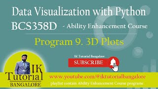 9a Python program to draw 3D Plots | Data Visualization with Python | AEC Lab 2022 Scheme