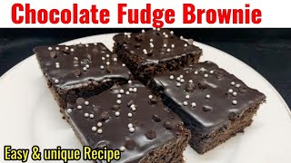 Eggless Chocolate Fudge Brownie in Easy \u0026 Simple. How to make Choco brownie at home. ब्राउनी रेसिपी