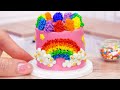 🌈 So Cute Miniature Pink Rainbow Cake Decorating | Perfect 1000+ Miniature Chocolate Cake Baking