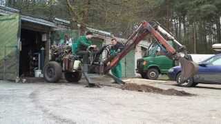 HOMEMADE TOWABLE BACKHOE SECOND TEST