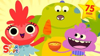 There's A Monster In My Tummy | + More Kids Songs | Super Simple Songs