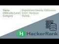 E11: Population Density Difference | MySQL | HackerRank