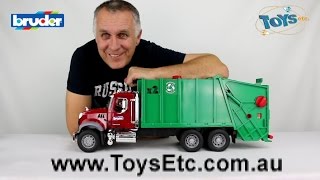 Bruder 02812 Mack Granite Rear Loading Garbage Truck - A Video Review by Toys Etc Australia