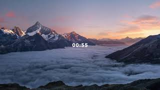 Beautiful 75 Seconds Timer (1 Minute 15 Seconds) - With gentle Alarm | 4k - 60 fps