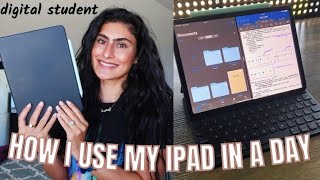 HOW I USE MY IPAD PRO IN A DAY *as a digital student* | note taking apps, customization, etc