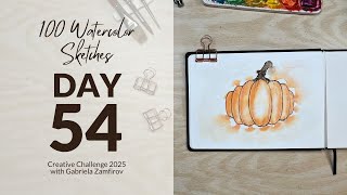 🎃 Loose Watercolor Pumpkin Illustration | Fun & Simple Sketchbook Fall Tutorial for Beginners 🎨🍁