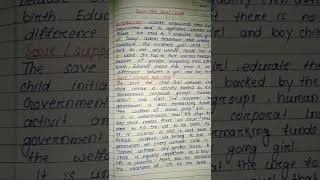 Save the Girl Child essay in English