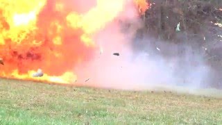 Half pound of Tannerite and coke bottle full of gas