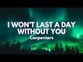 I Won't Last A Day Without You - Carpenters (Lyric Video)