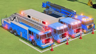 TRANSPORTING ALL COLOR FIRE TRUCK, MAN, SCANIA, VOLVO, TO FIRE DEPARTMENT GARAGE FS22