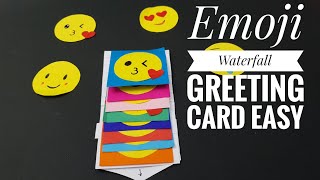 DIY Emoji waterfall greeting card l How to make a waterfall card / Waterfall card tutorial / #shorts