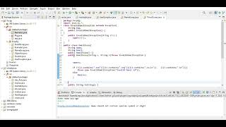 User Defined Exception for Invalid Name in Java using Eclipse
