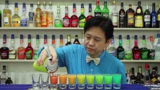 袁大文 (Damon Yuen) 示範七色彩虹 - Rainbow Shots!!!