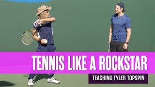 Teaching Actor Tyler Johnson Topspin: Episode 2 - Tennis Like a Rockstar