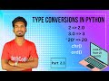 Type conversions in python| type casting in python |int(),float(),str(),chr(),ord()|#part2.3