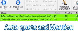 How to auto-quote and mention on Twitter?