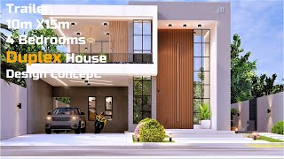 Trailer, 10m X 15m Modern 4Bedroom Duplex _ House Design Concept